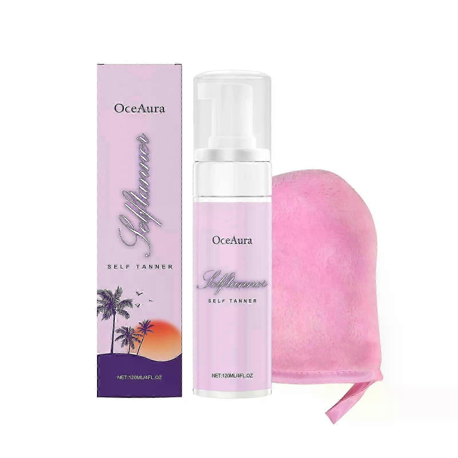 Self Tanner Mousse Kit Sunless Tanning Foam with Shea butter & Coconut oil for Hydrating - Flawless & Streak-Free Fake Tan Mousse with Mitt
