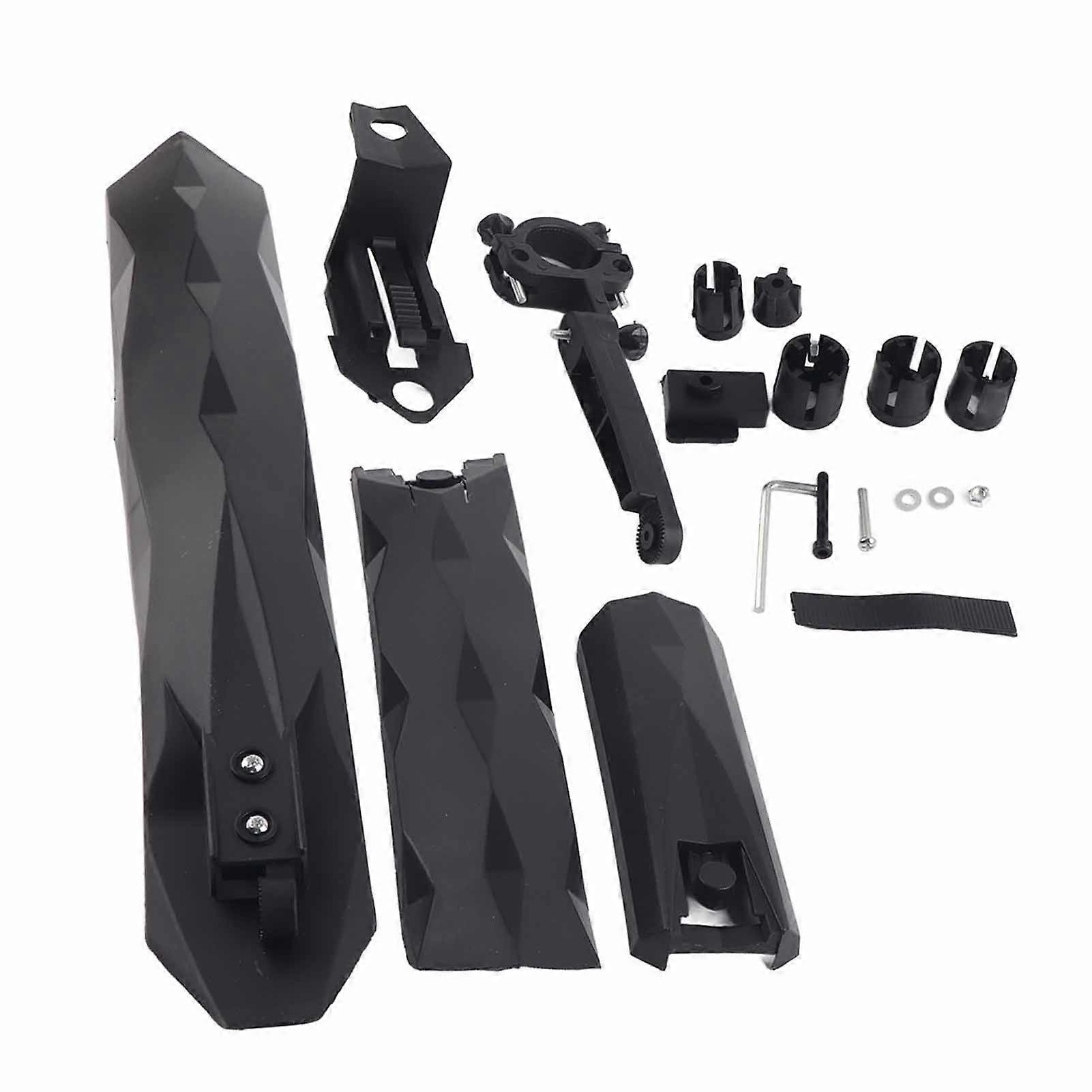 bicyclefendersset Cycling Rear & Front Mudguards Tyre Fenders Set with LED Taillight For Mountain Bike (black)