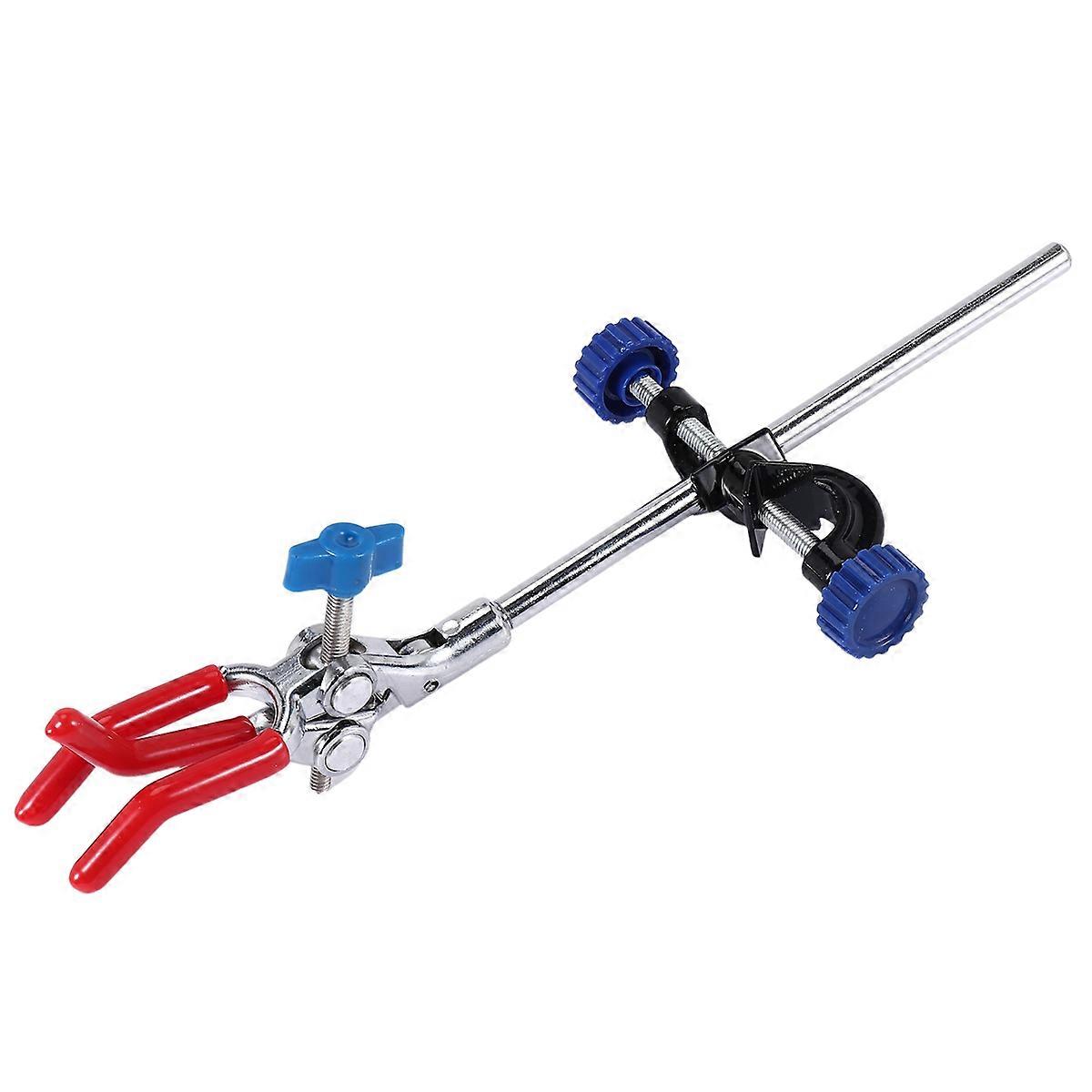 Lab Clamp 3 Finger Adjust Jaw with Scientific Extension Adjustable Black Laboratory Stand Clip