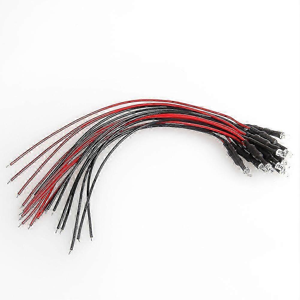 10 db 24 V-os, 18 cm hosszú, 3 mm-es előre bekötött LED-es izzó dióda