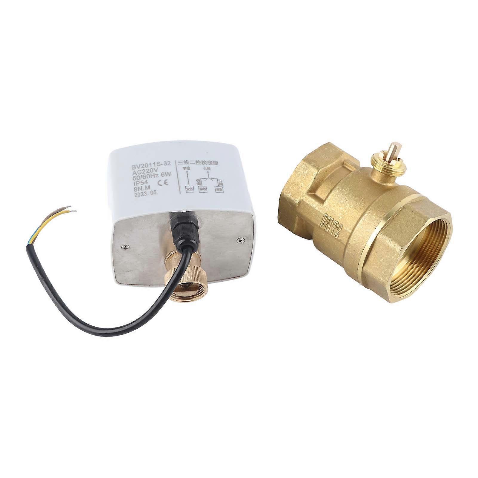 AC220V DN50 2 "polegadas 2-Way 3-Wire válvula de esfera motorizada elétrica de latão