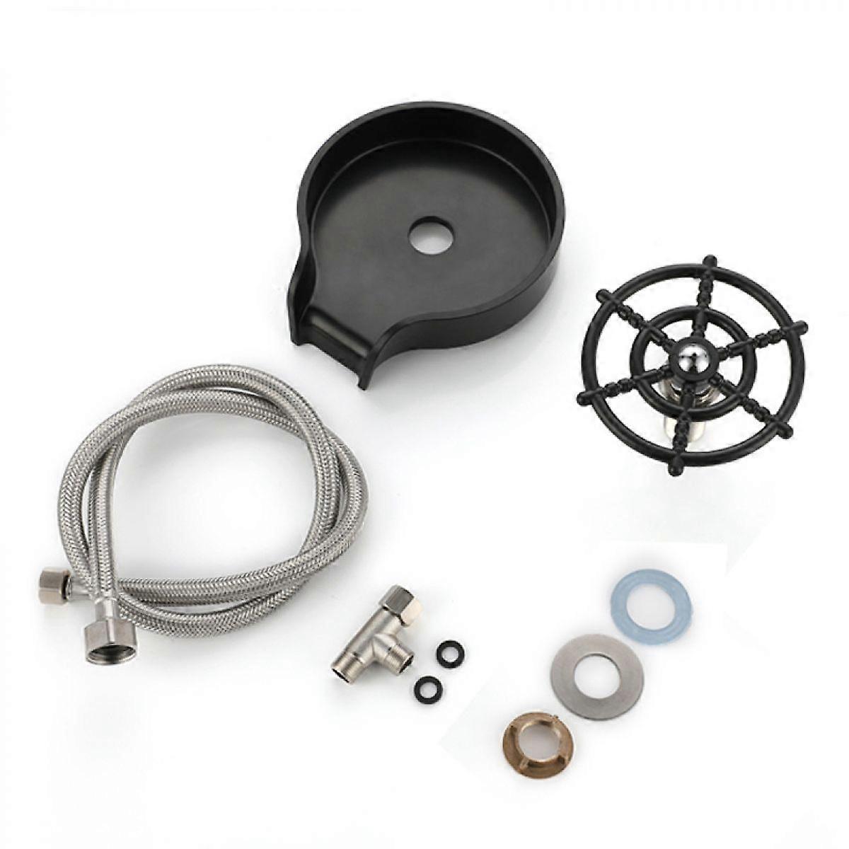 Automatic cup washer-cup washer + black ABS base + 80cm hose + 1/2 tee