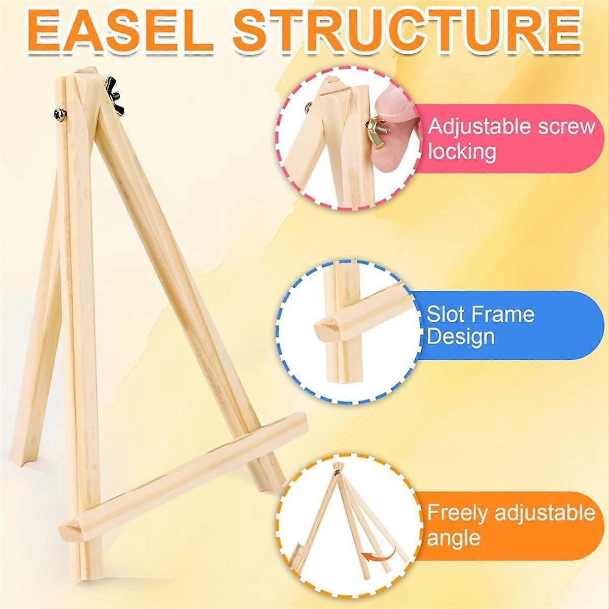 16Pack 9 Inch Wooden Easel for Painting Canvas, Art,Tripod