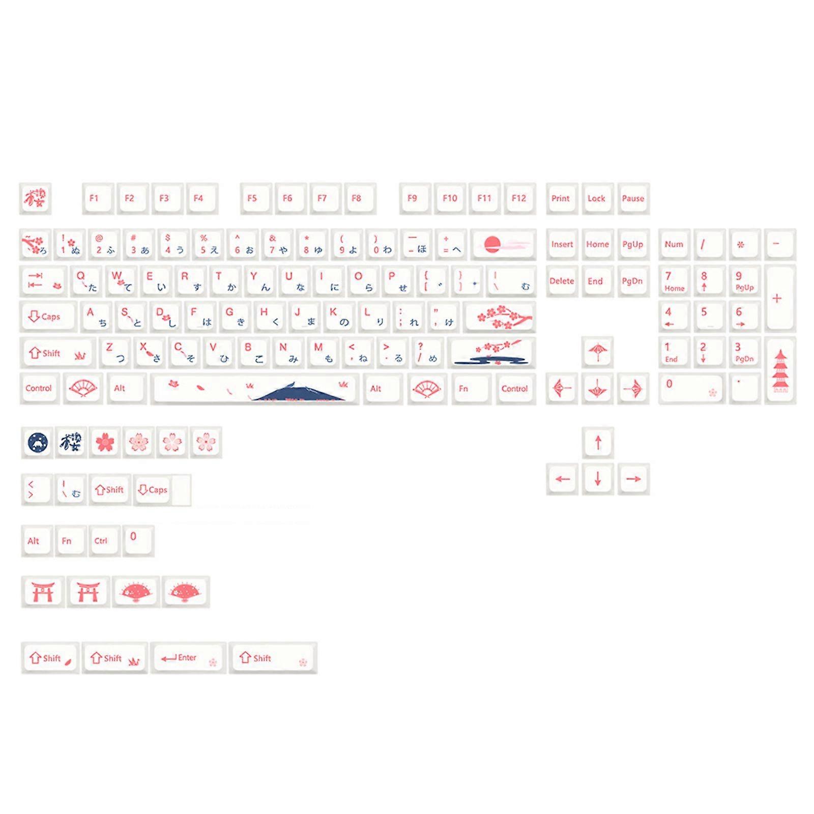 XDA PBT Keycaps Cherry Blossom Sublimation for MX Switches Mechanical Keyboard