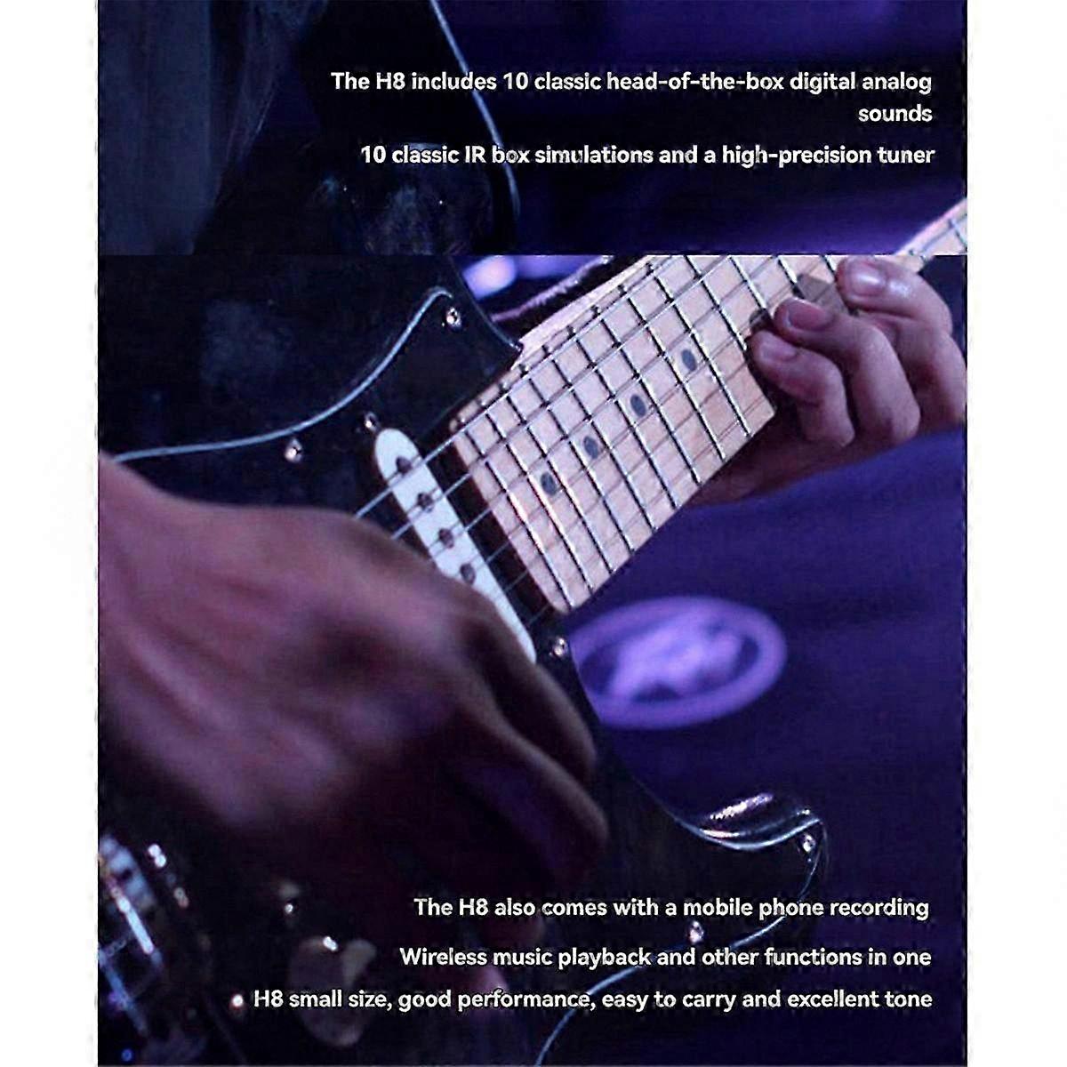 H8 Mini Guitar Tuner Multi Effects Processor with Delay Reverb Chorus Overdrive Portable Amplifier for Electric Guitar