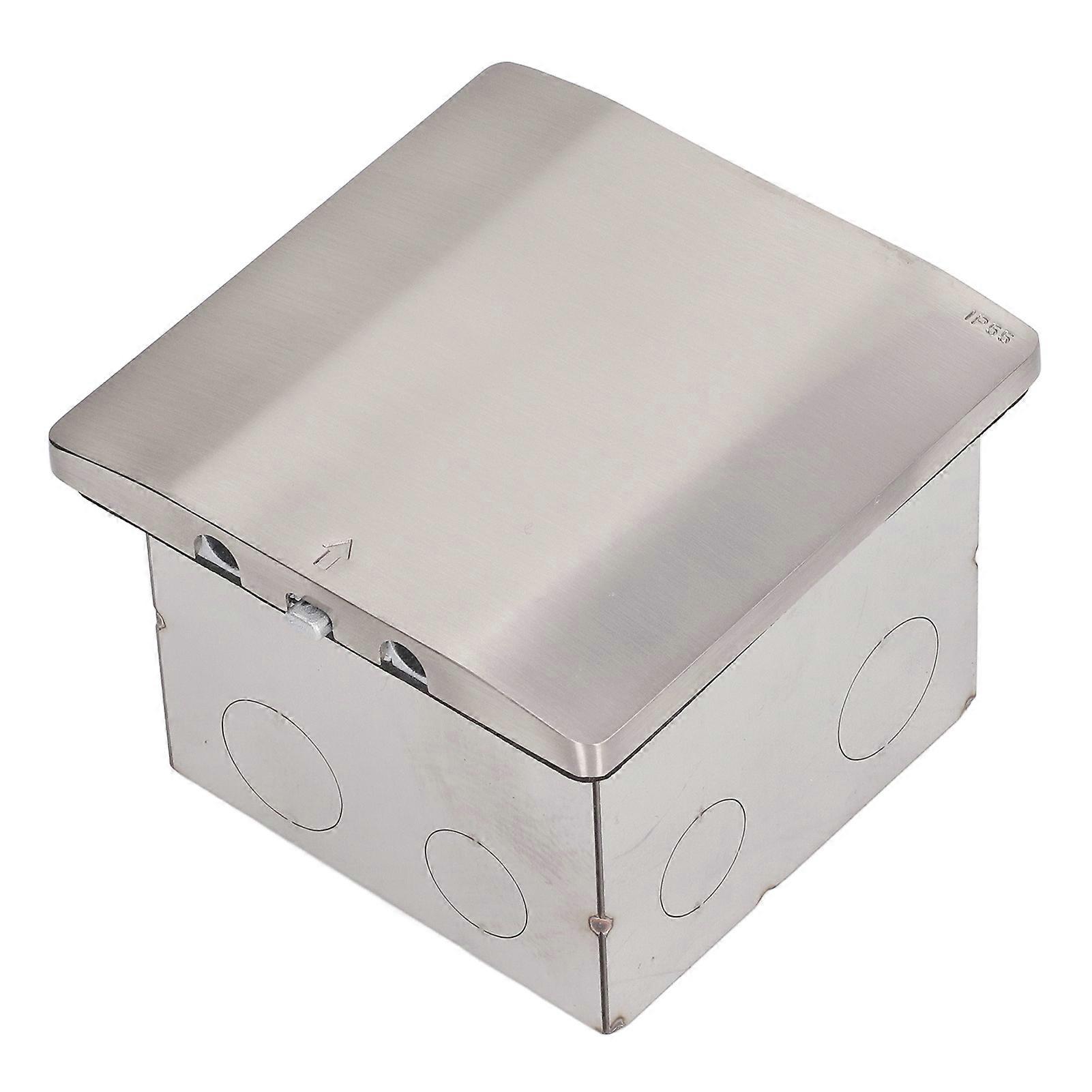 Floor Power Socket Zinc Alloy PC Open Type Waterproof Concealed Power Socket Silver AC250V 