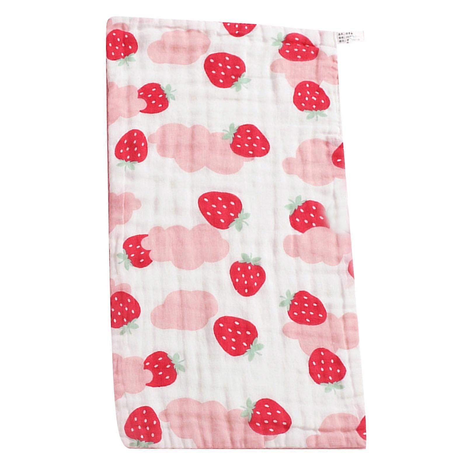 Plush Gauze Baby Washcloths Face Towel with Soft Lining Ideal for Newborns and Toddlers Versatilitys Use Face Cloth  Red Strawberry