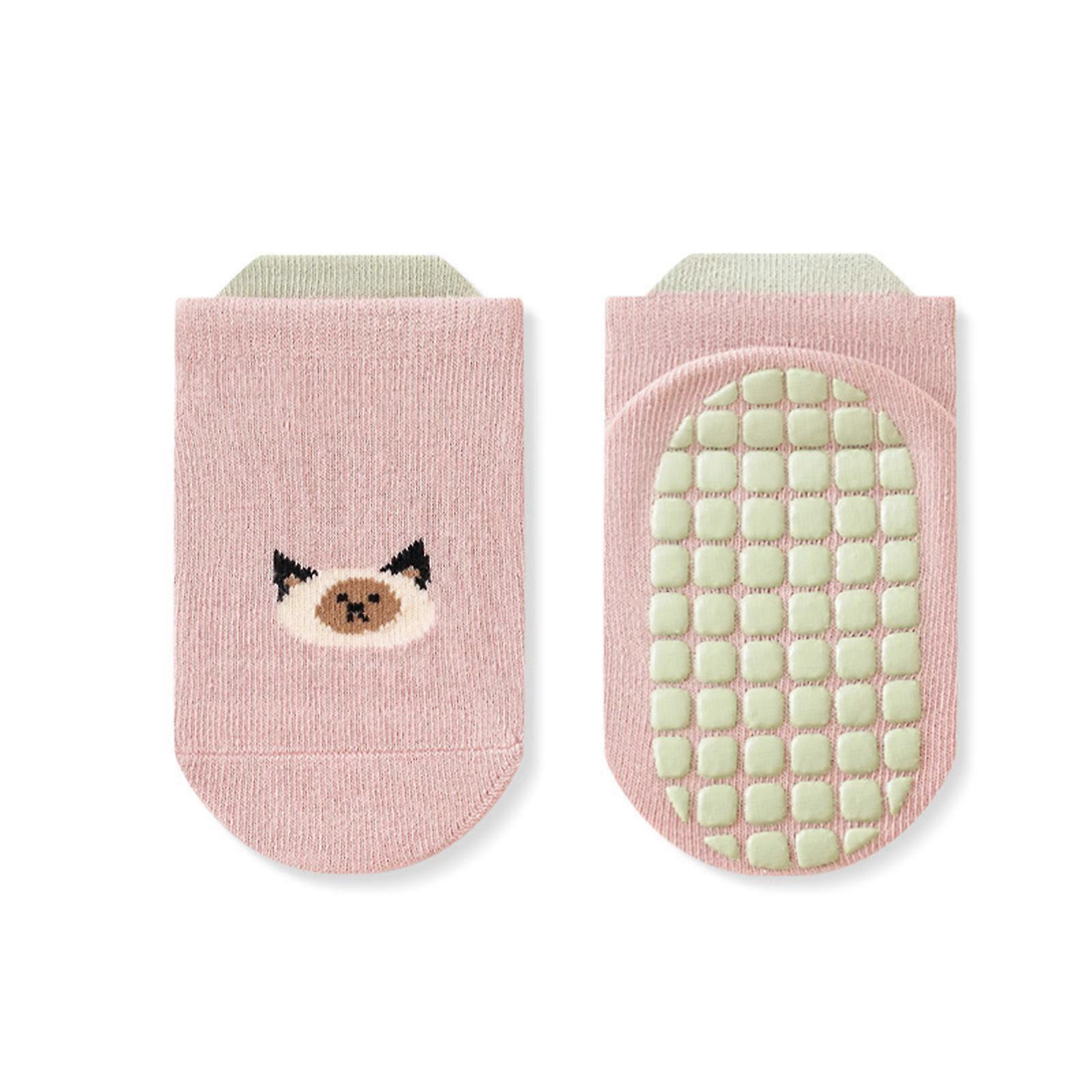 Baba zokni csúszásmentes gumitalp zokni lélegző rajzfilm pamut zokni FirstWalkers zokni csecsemő beltéri LearntoWalk zokni rózsaszín S 0-12 méterig