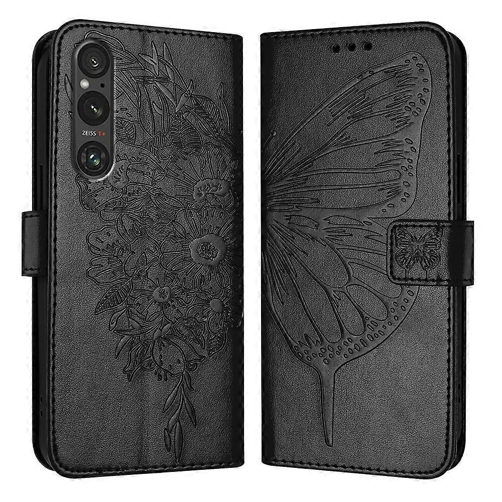 Embossed Butterfly Leather Phone Case