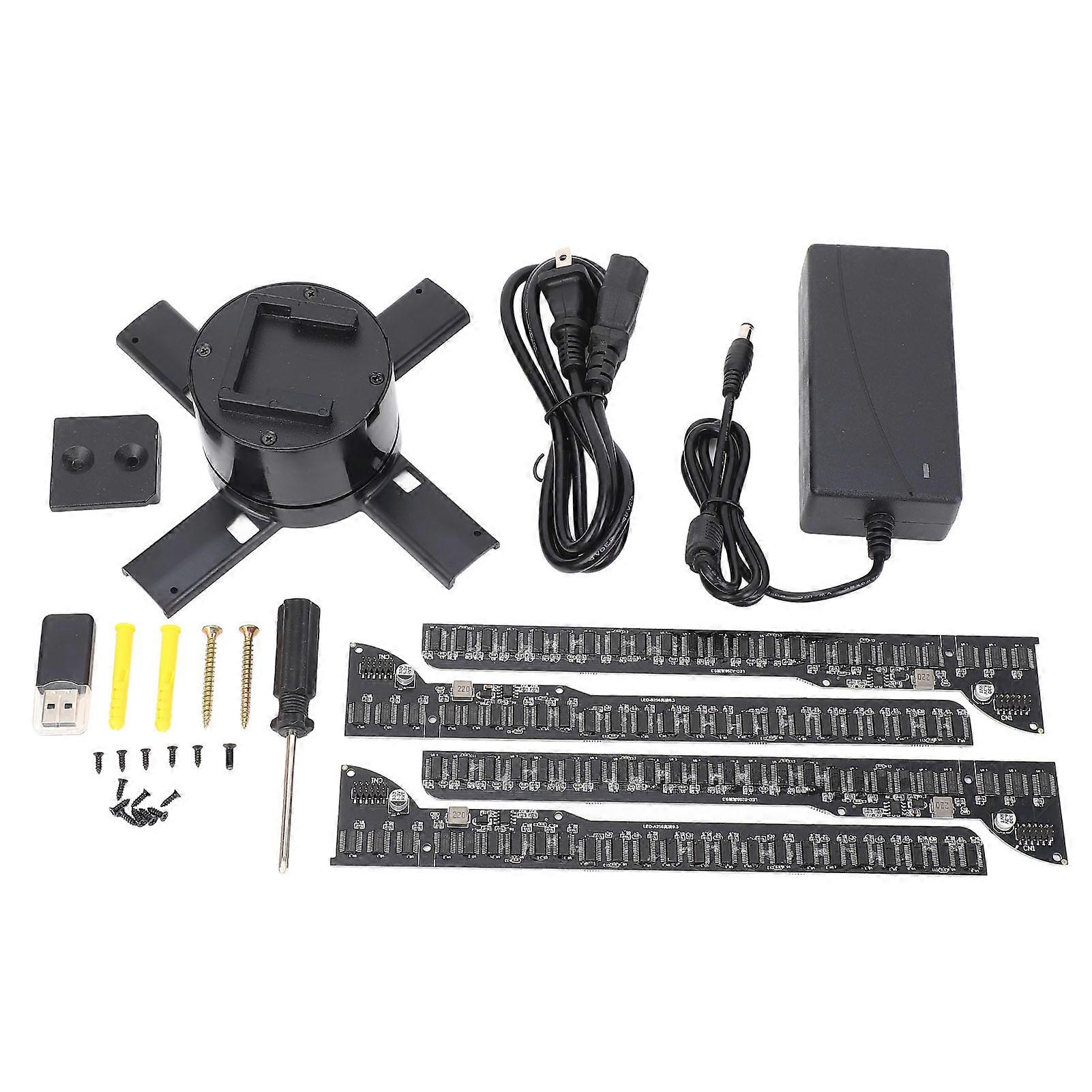 3D Hologram 45cm 4 Blades 3D Holographic Projector Advertising Display Fan with 512 LED Beads 8GB Memory Card for Party Bar