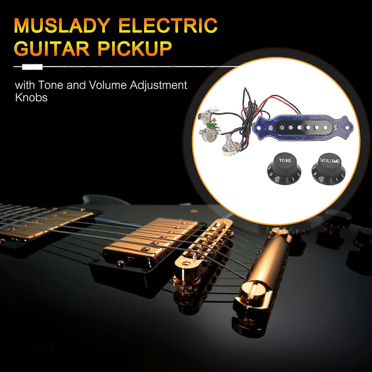 Electric Guitar Ready-to-Install Guitar Pickup Set with 6.35mm Jack Volume Tone Adjustment Knobs