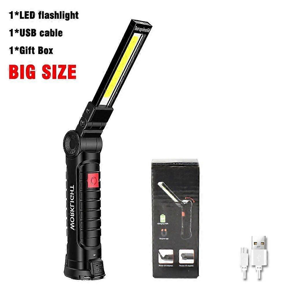 Multifunctional Work Light Portable Hanging Camping Lamp USB Rechargeable Inspect Flashlight Magnetic Lantern Built-in Battery