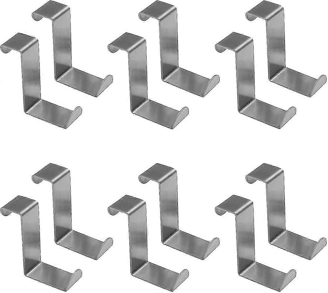 Door Hook, 12 Pieces Stainless Steel Door Hook Reversible Z-shaped Door Hook (2cm - 4.5cm)