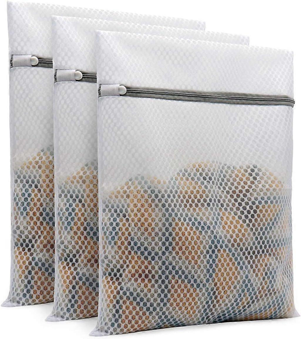 3Pcs Durable Honeycomb Mesh Laundry Bags for Delicates