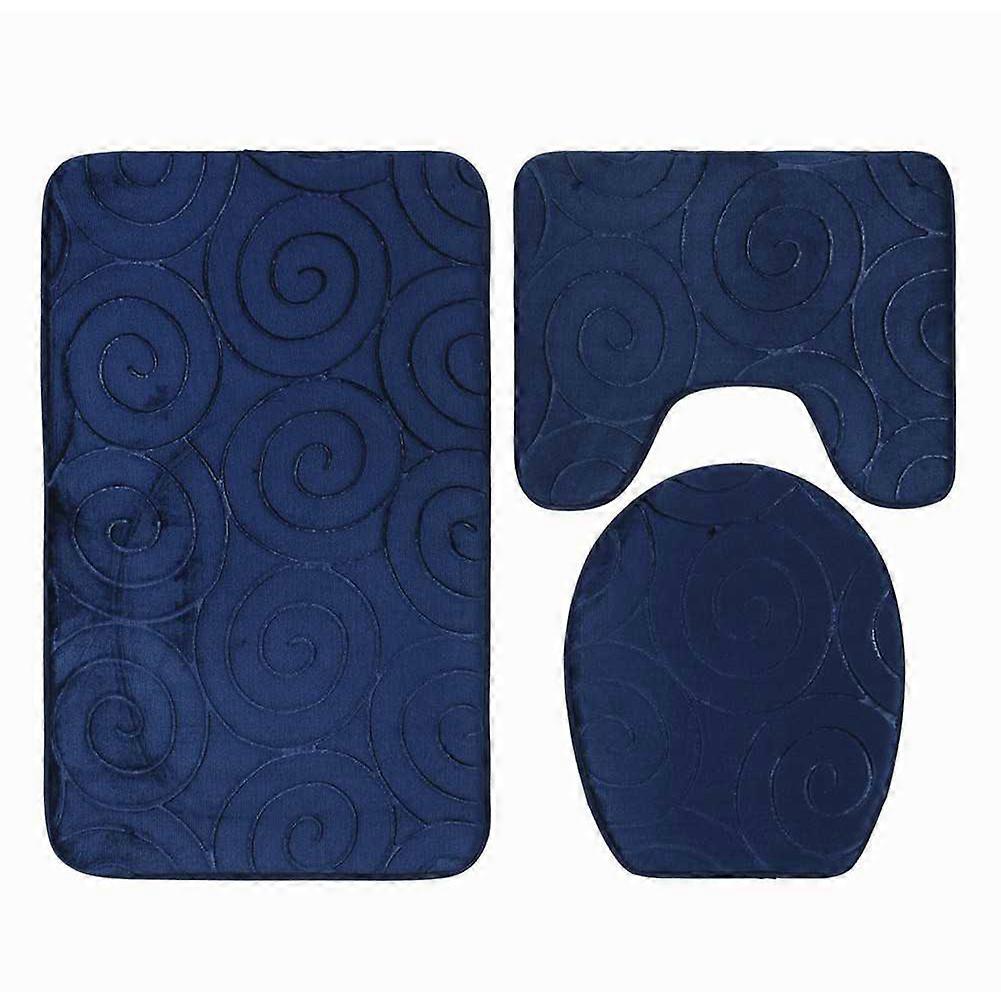 3pcs/set Bathroom Rugs Soft Non Slip Absorbent Flannel Toilet Bath Mat Set for Bathroom U-Shape Contour Rug Mat Toilet Lid Cover
