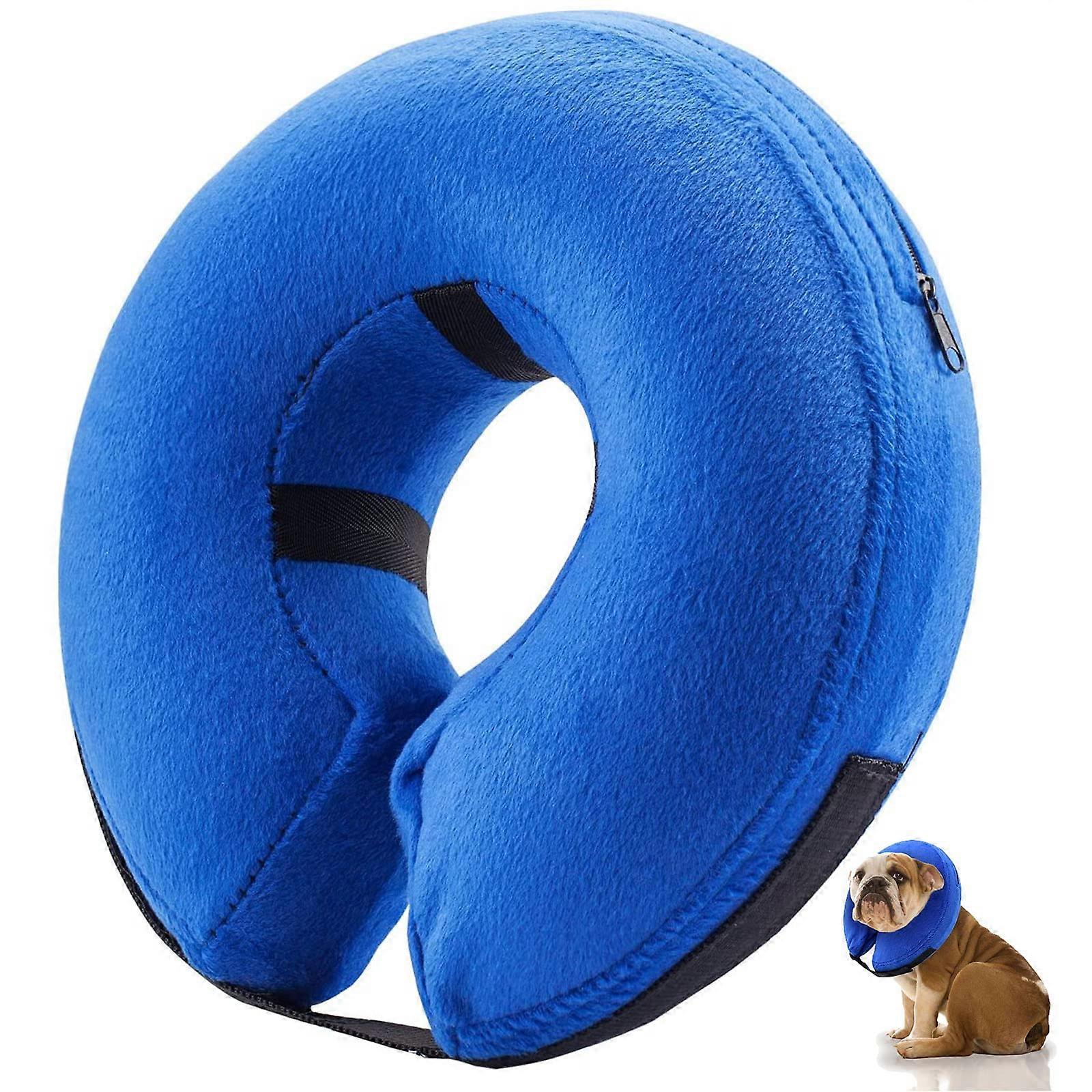 Dog Cone After Surgery, Protective Inflatable Collar, Blow Up Dog Collar, Recovery Pet Collar for Dogs and Cats Soft (XLarge(18' and up), Blue)