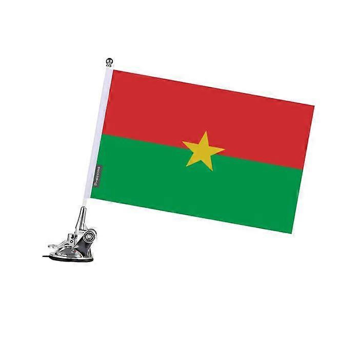 Suction Cup Flagpole – Flag of Burkina Faso – 27 x 35 cm – Polyester – Stainless Steel