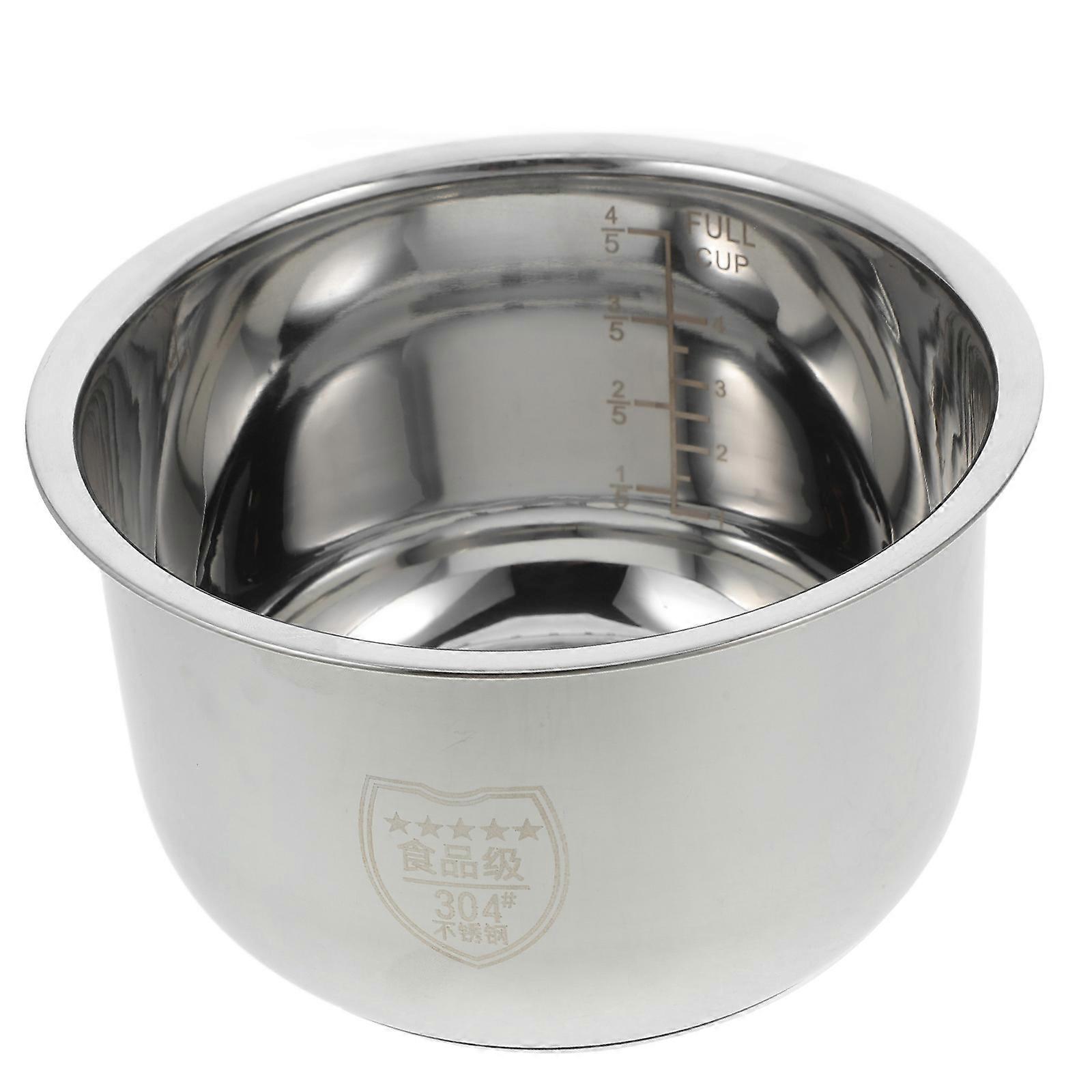Stainless Steel Rice Cooker Inner Pot Replacement Reusable Liner for Cooking – Multipurpose Design for Rice, Soup, Cake, Portable Use