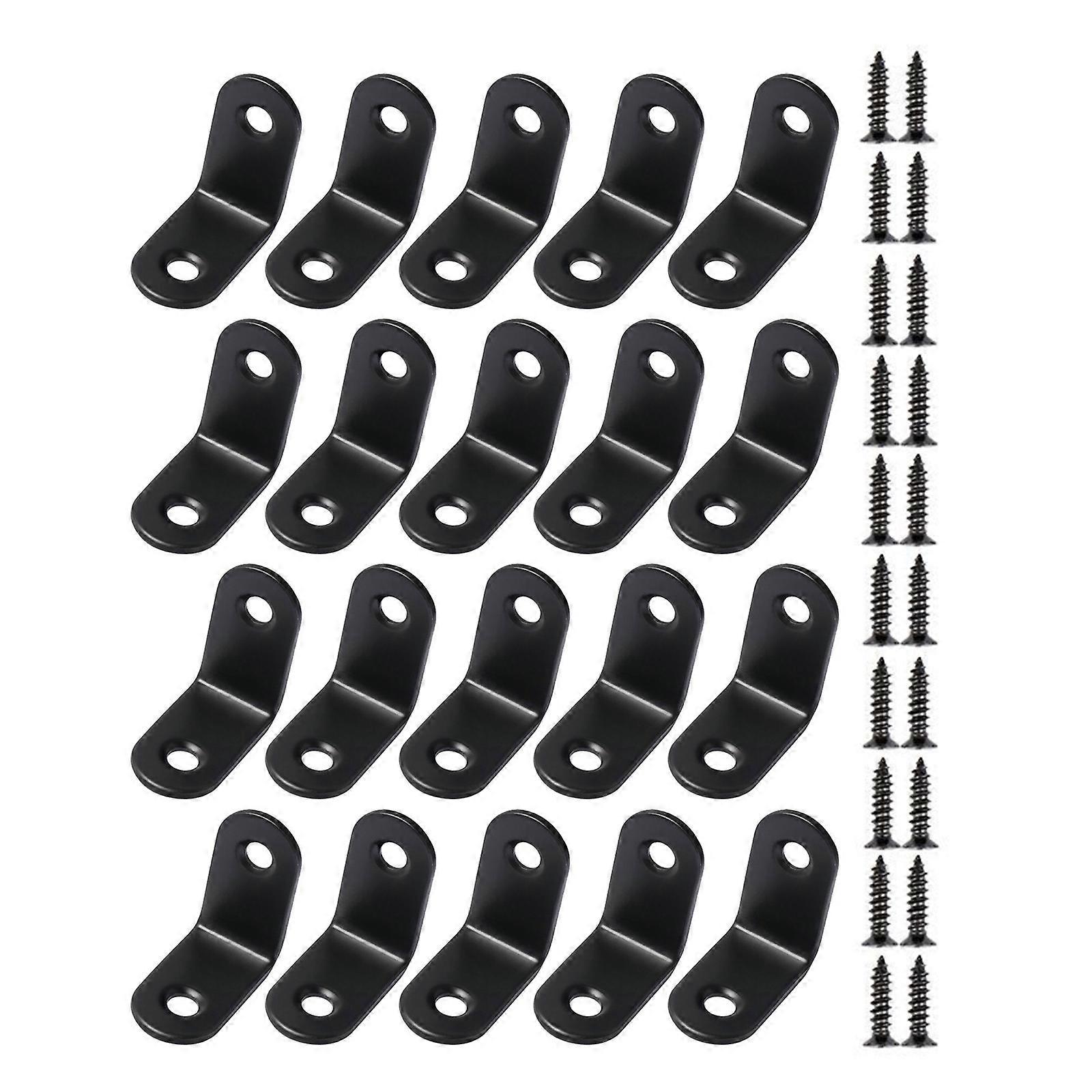 Confezione da 20 supporti angolari in metallo Supporto in acciaio Piccoli supporti in metallo Set di staffe angolari per mobili stabilizzanti