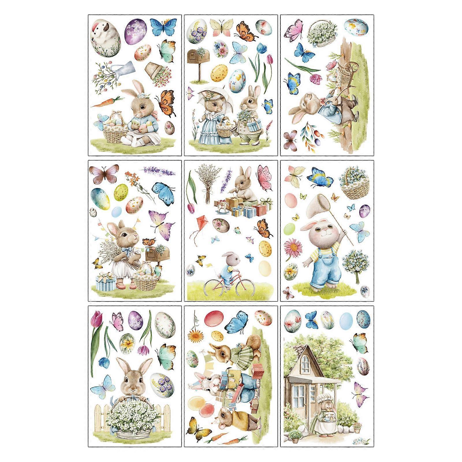 Easter Bunny Window Clings Double Sided Easter Decorations
