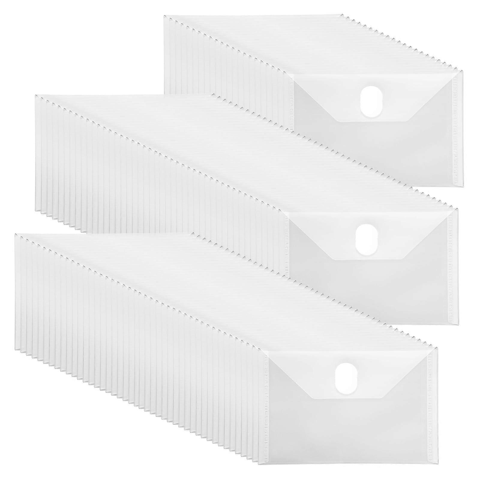 60Pcs A8 Clear Plastic Envelopes 4.5"x6.5" Waterproof Dust-Proof Document Folders for Organizing Files and Papers