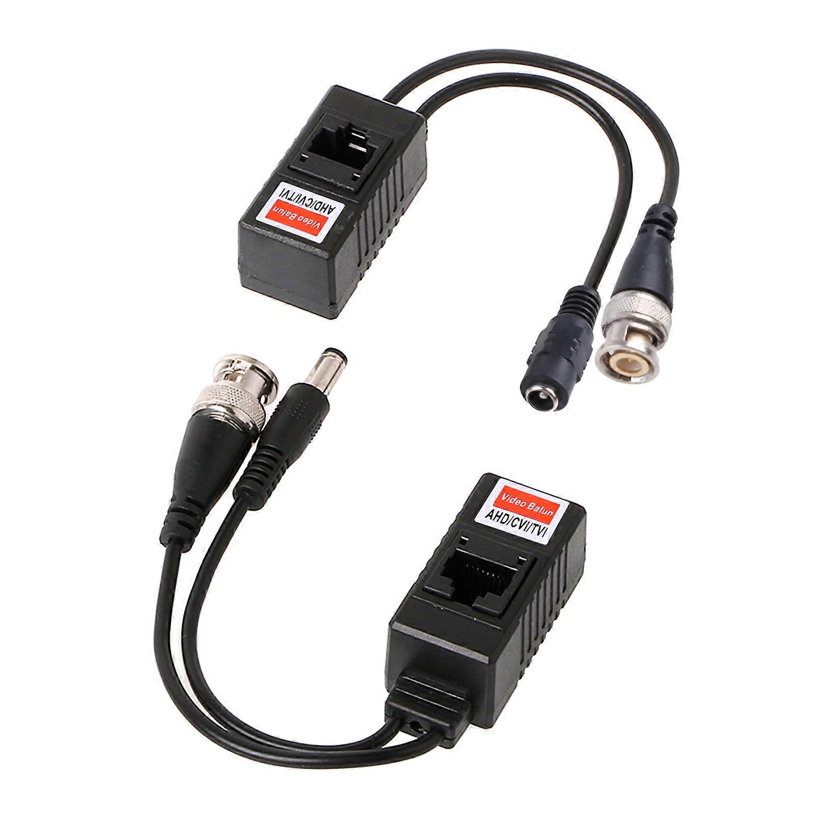 1 Pair BNC To RJ45 Passive Video Power + Audio Balun Transceiver For CCTV Camera Multicolor