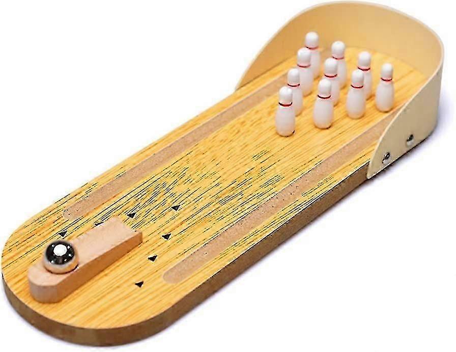 Mini Bowling, Wooden Desktop Tabletop Bowling Indoor Bowling Toy Classic Desk Ball Board Toy