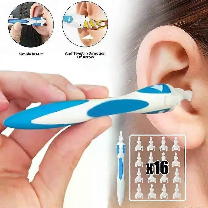 16Pcs Replaceable Silicone Ear Spoons Ear Cleaner with Soft Silicone Replacement Tips Soft and Comfortable