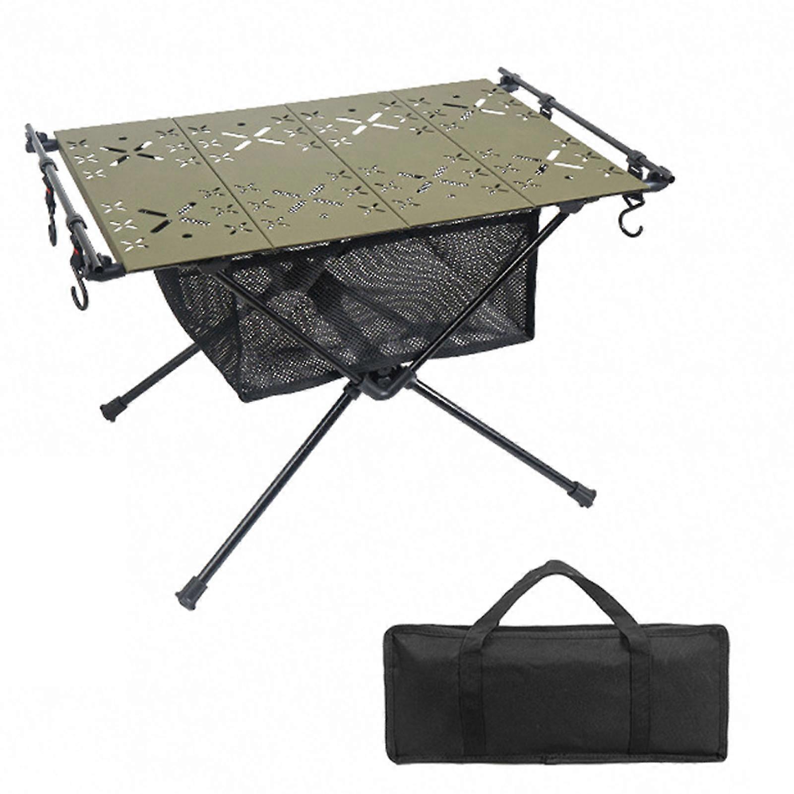 IGT Table Portable Aluminum Alloy Folding Table Multifunction Ultralight Barbecue Camping Table Hiking Roll-Up Desk with Storage Bag for BBQ Picnic H