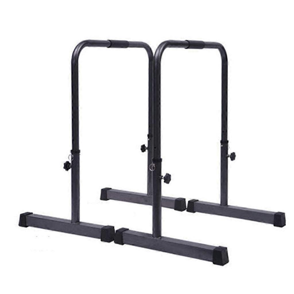 DipStandStation Heavy Duty Dip Bar Adjustable Ab Exercise Pull Up Bar 440 Lb Max Capacity Grey Square Base Home Gym