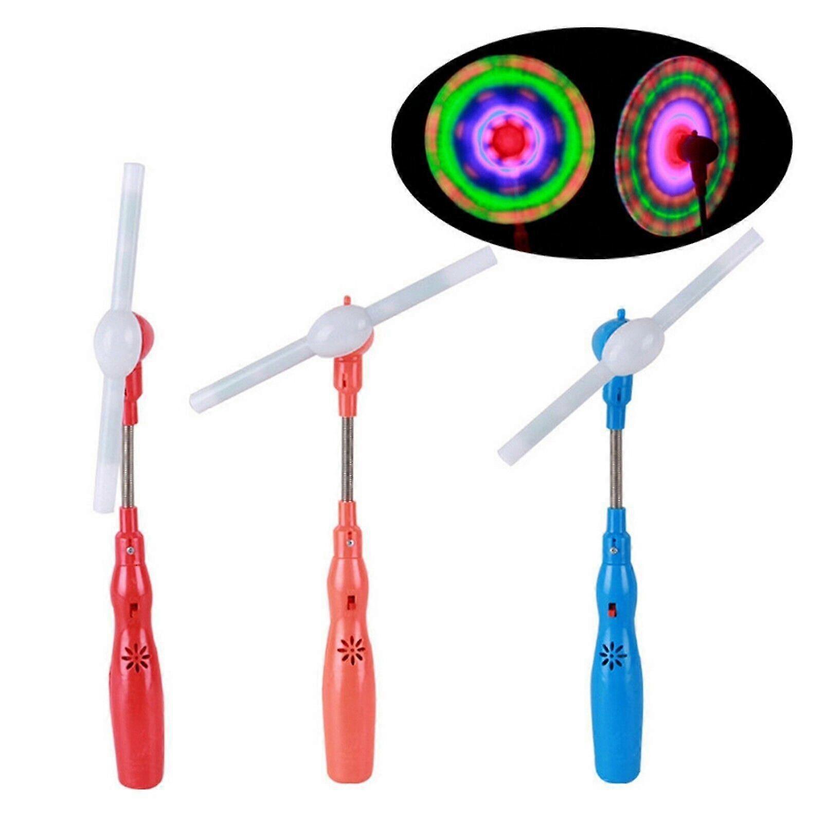 وامض ضوء LED الغزل طاحونة يضيء الطفل لعبة قطب مروحة هدية الحاضر