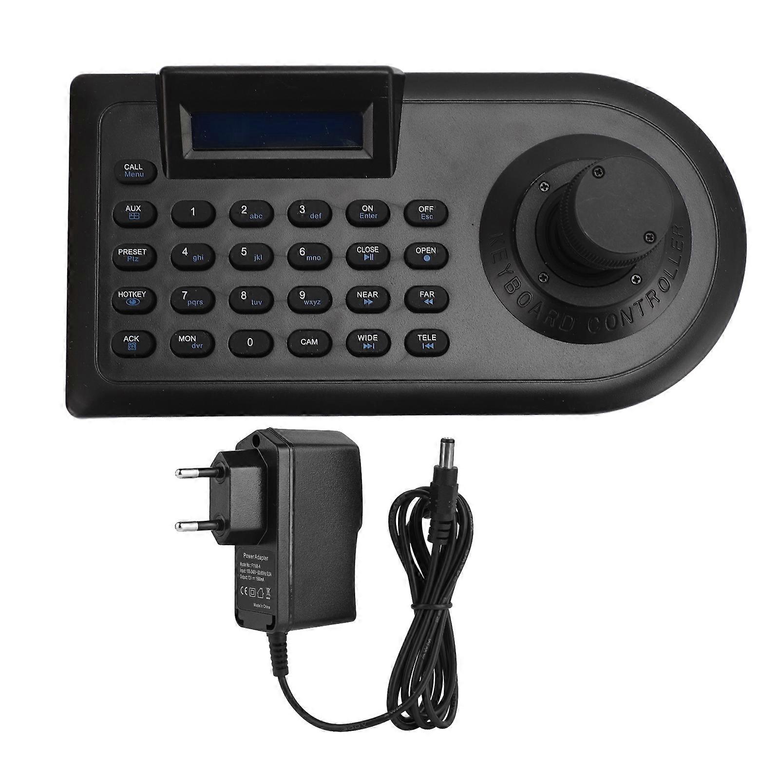 PTZ Camera Controller Keyboard Multifunctional Control 32 DVR 256 Dome 3D Joystick Keyboard with LCD Screen RS485 232 Interface EU Plug