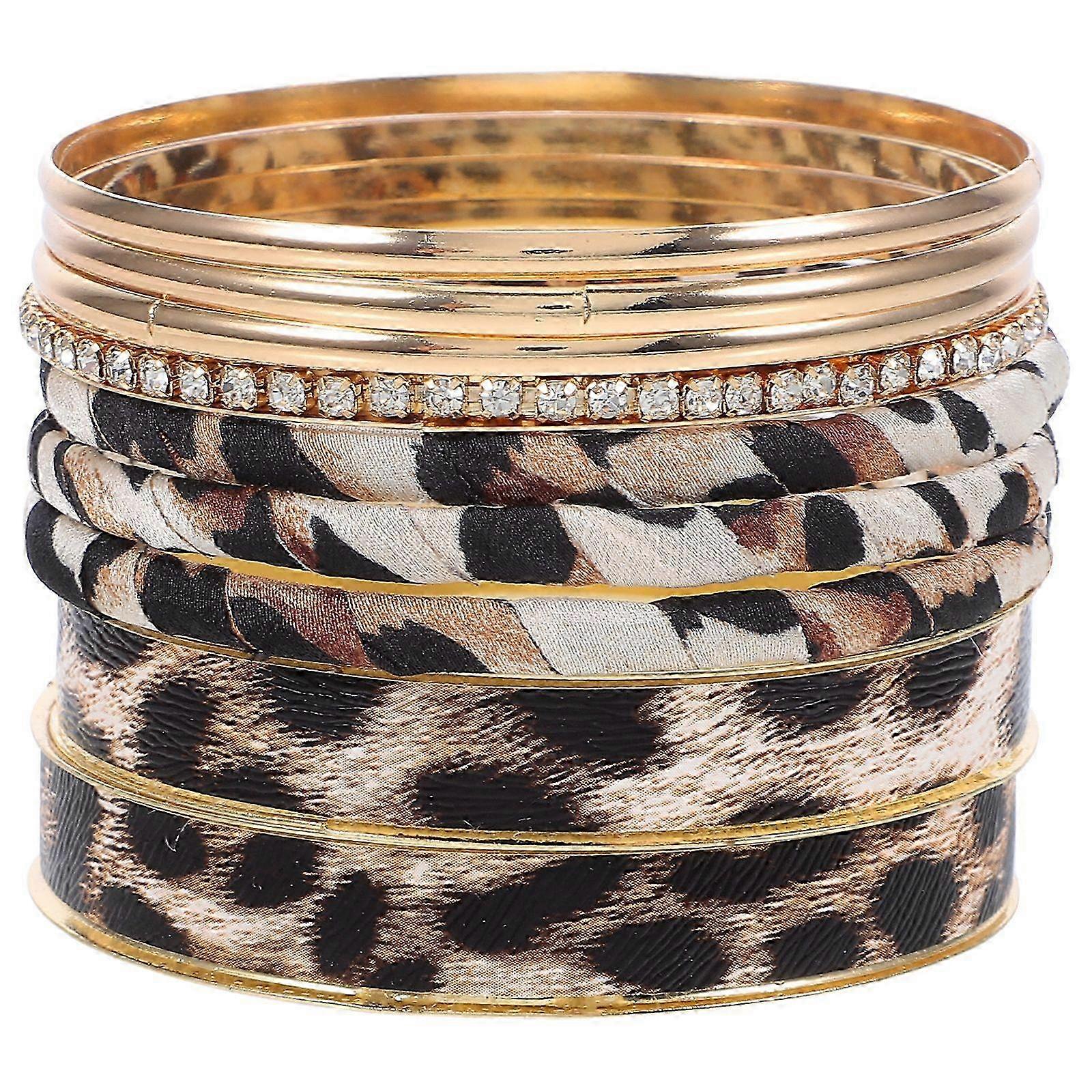 1 Set of Fashionable Multilayer Unique Bangle Bracelet with Leopard Pattern, Delicate and Charming Wrist Jewelry for Women and Ladies