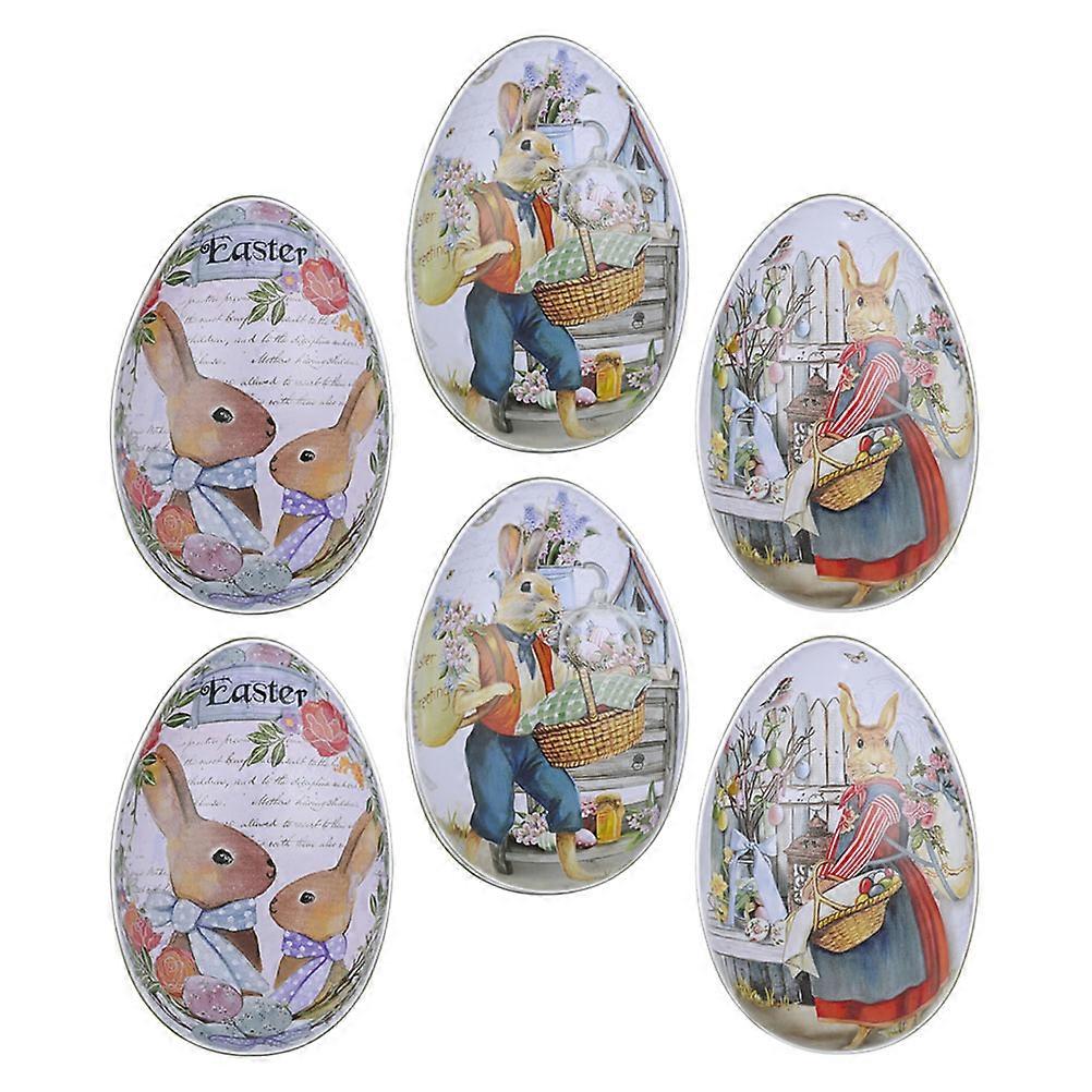 6pcs Easter Themed Candy Boxes Festival Candy Boxes Iron Crafts Boxes