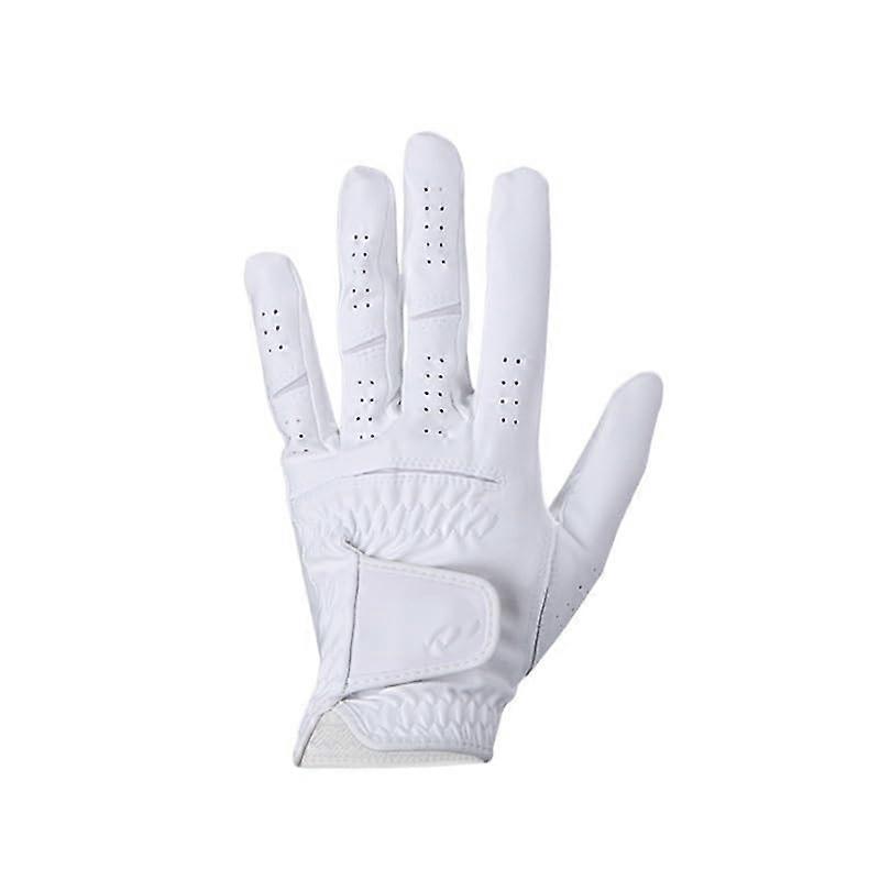 Golf Gloves Men's White Dark Grey Left/Right Hand Soft Breathable (1 Left White, 26 XLarge)