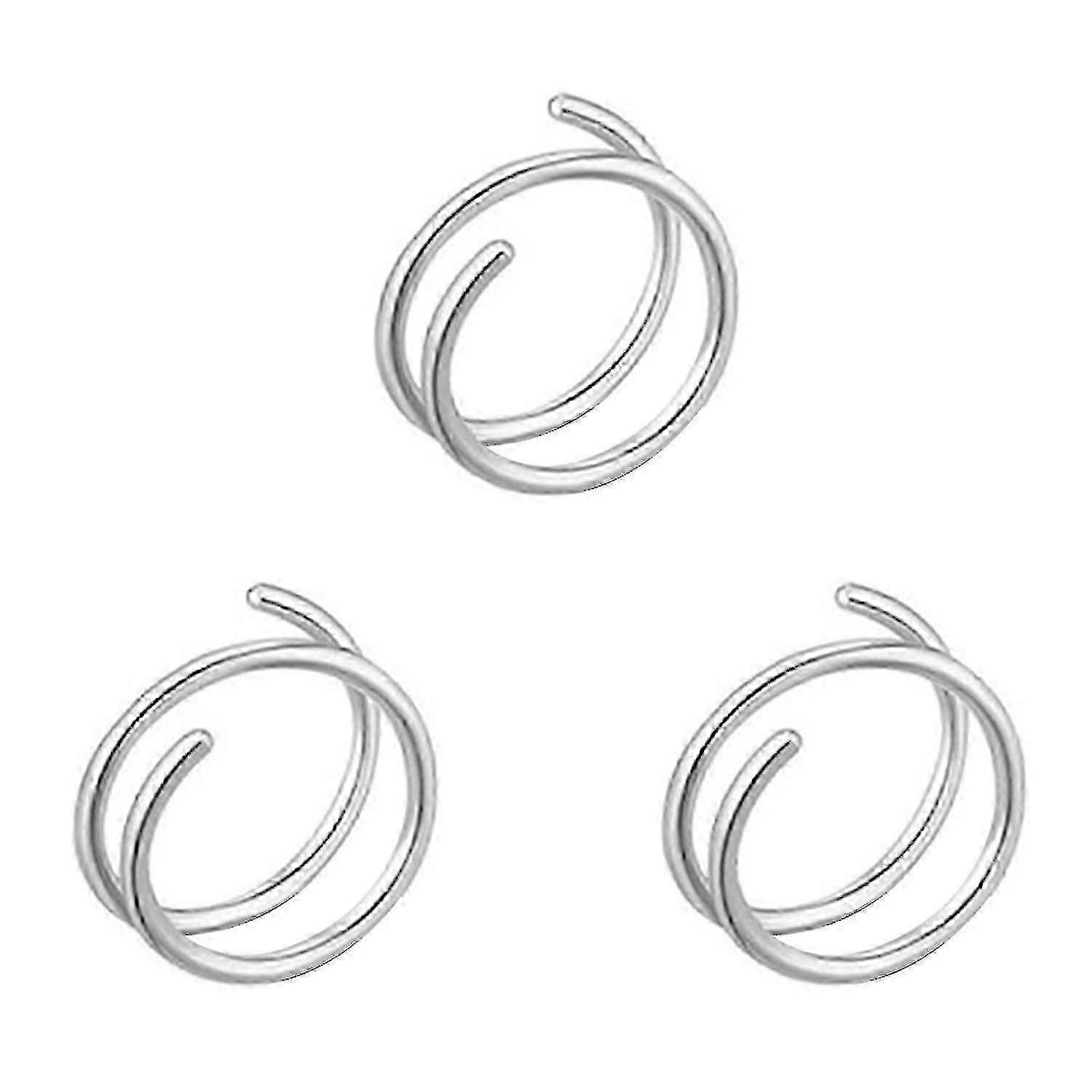 女の子のための6/8 / 10mm 3ピースダブルスパイラルノーズリングセット