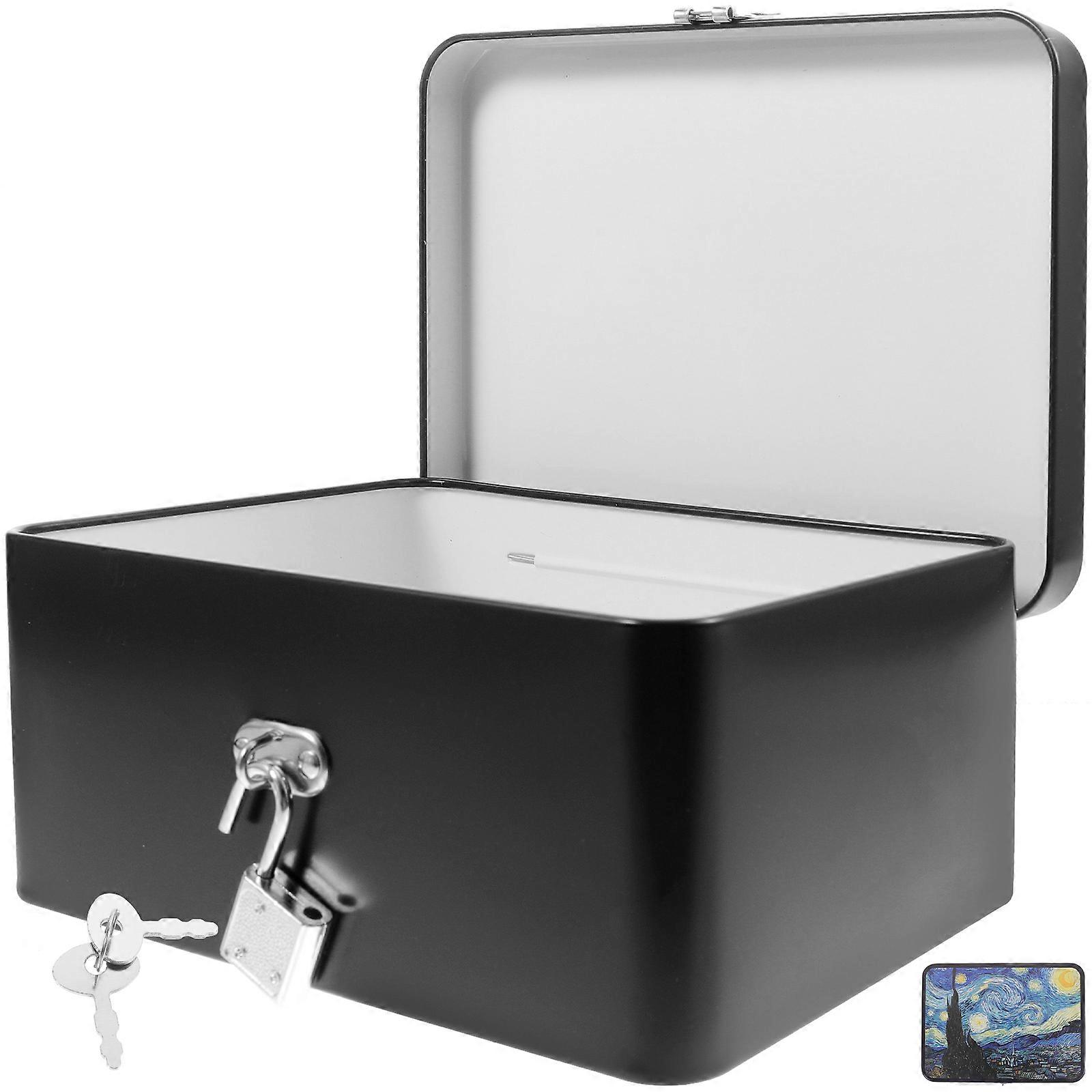 Retro Tinplate Box with Lid for Organized Storage , Finish