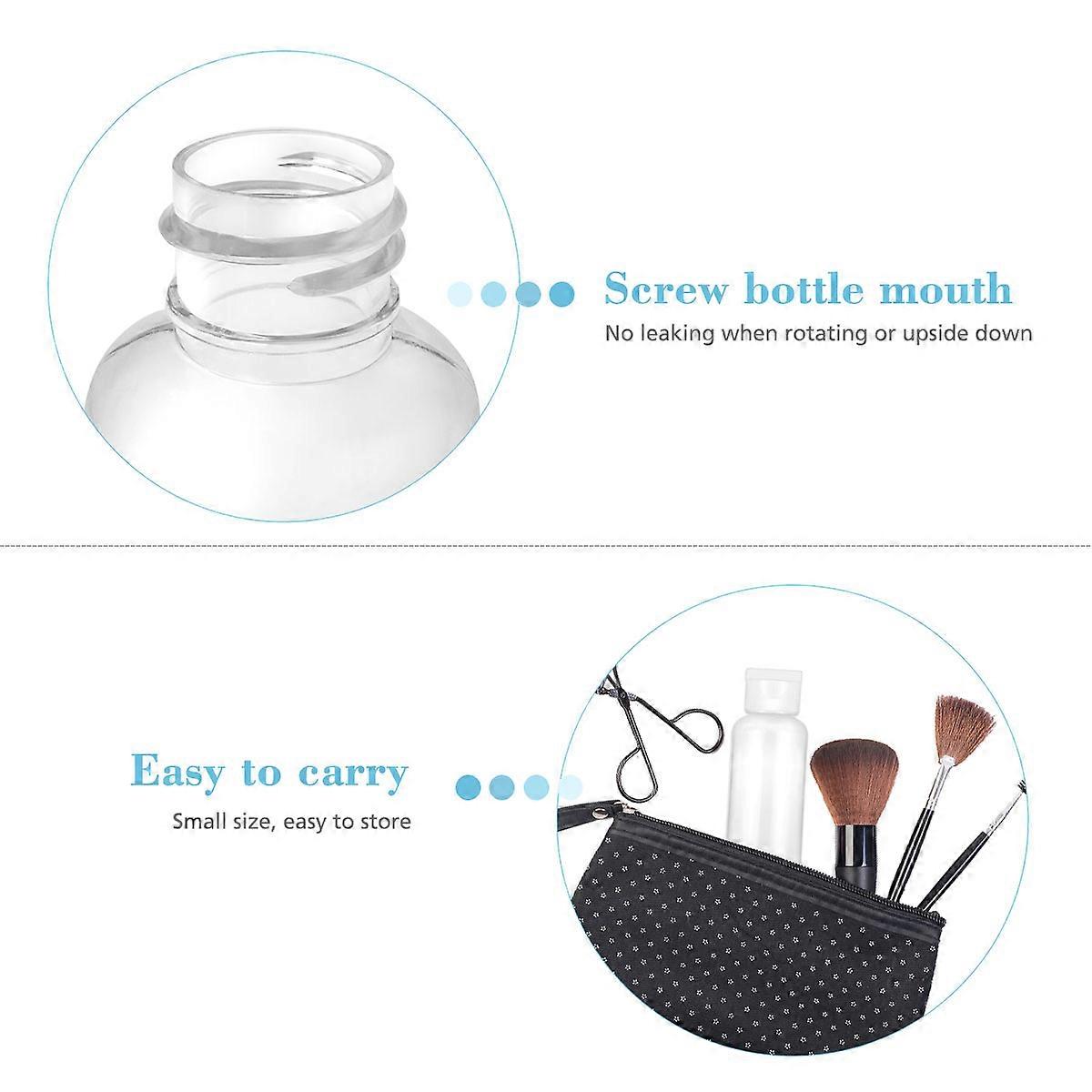 Travel Sample Bottles Minkissy 6Pcs 50ml Empty Plastic Bottle Container Jar Pot Vial with Lid for Emollient Water Shower Gel Emulsion Daily Use