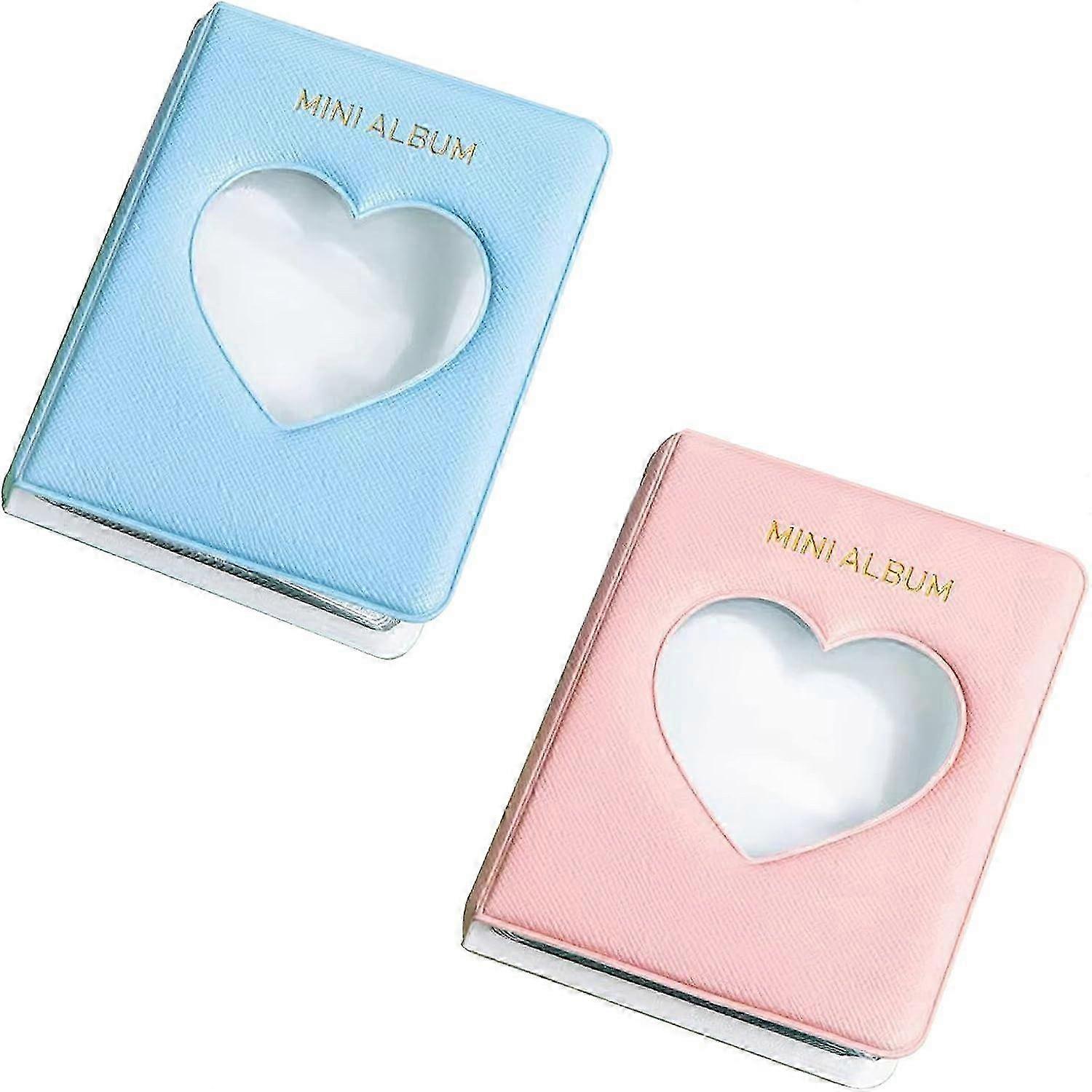 حزمة من 2 جيوب ألبوم صور صغير الحب القلب جوفاء حالات الصور Photocard الموثق ألبومات