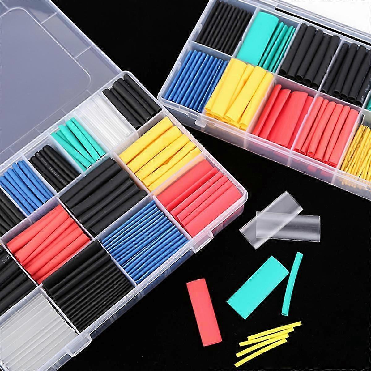 5 Sets 164PCS Heat Shrink Tubes Assorted Insulation Shrinkable Tube 2:1 Wire Cable Sleeve Kit Electrician Cable Protector Wire Holder
