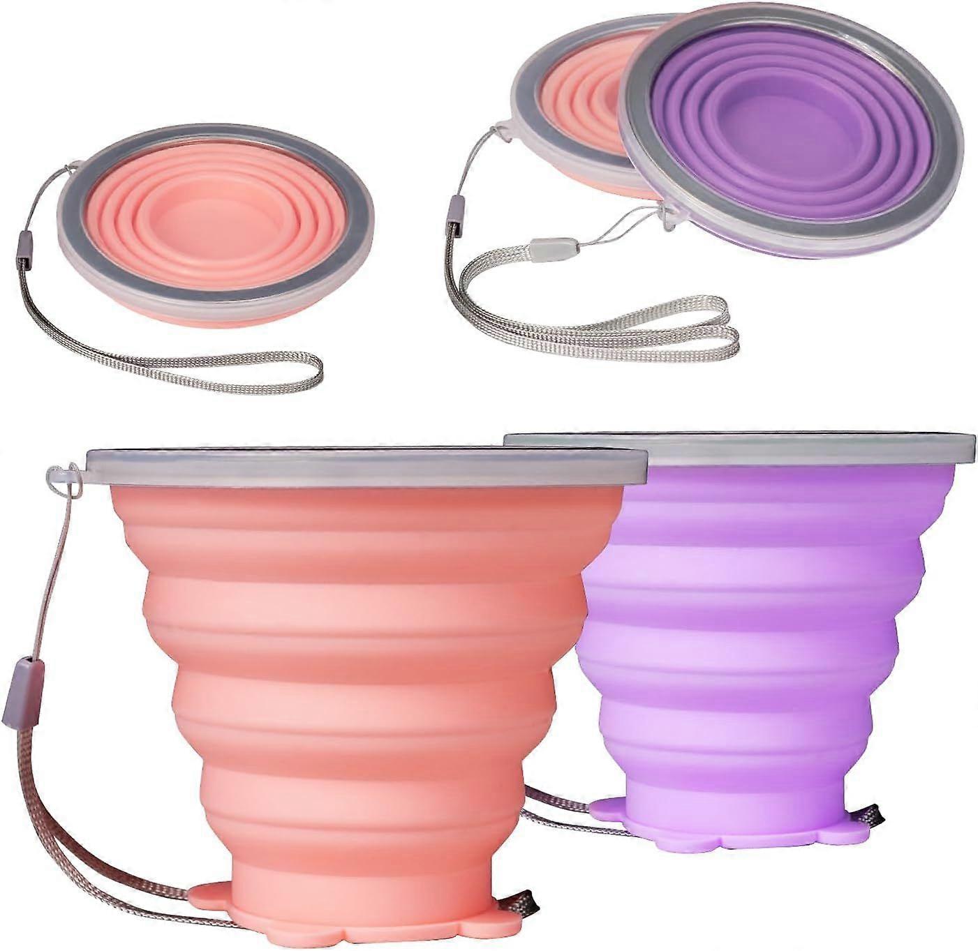 2025 Latest Model 2 Pack Collapsible Cup, Silicone Collapsible Travel Cup