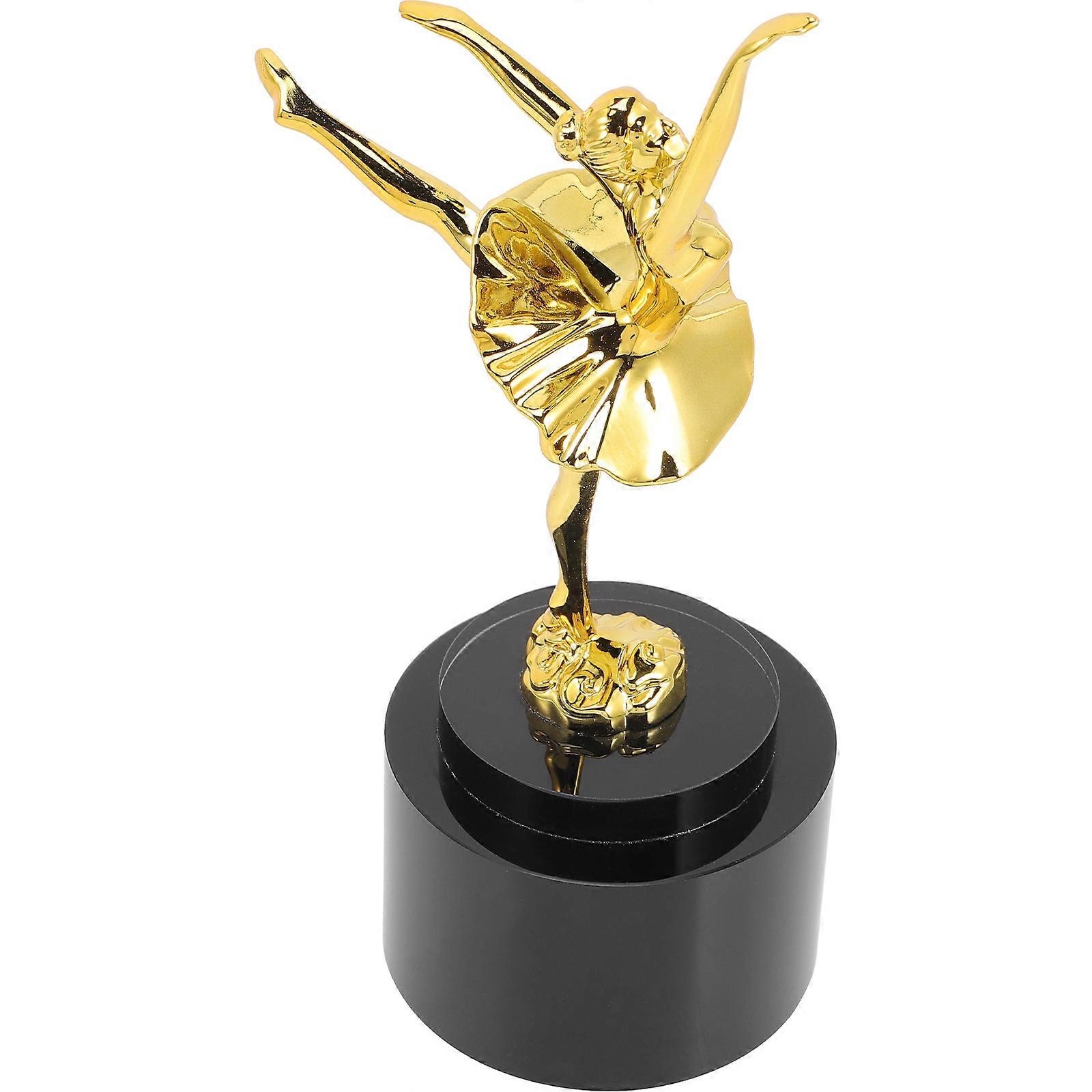 Dance Trophy Award Encouragement Recognition Golden 21x10cm Crystal Metal Ballet Girl Shape Realistic Appearance 1Pcs