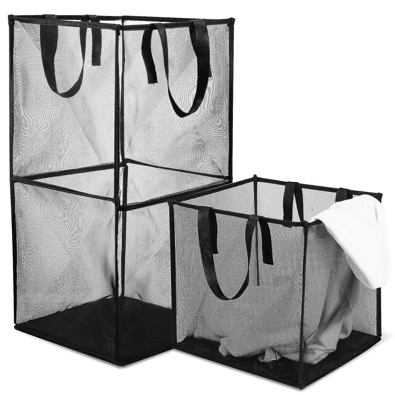 Laundry Accessories Collapsible Hamper With Handles For Clothes Storage 2Pcs