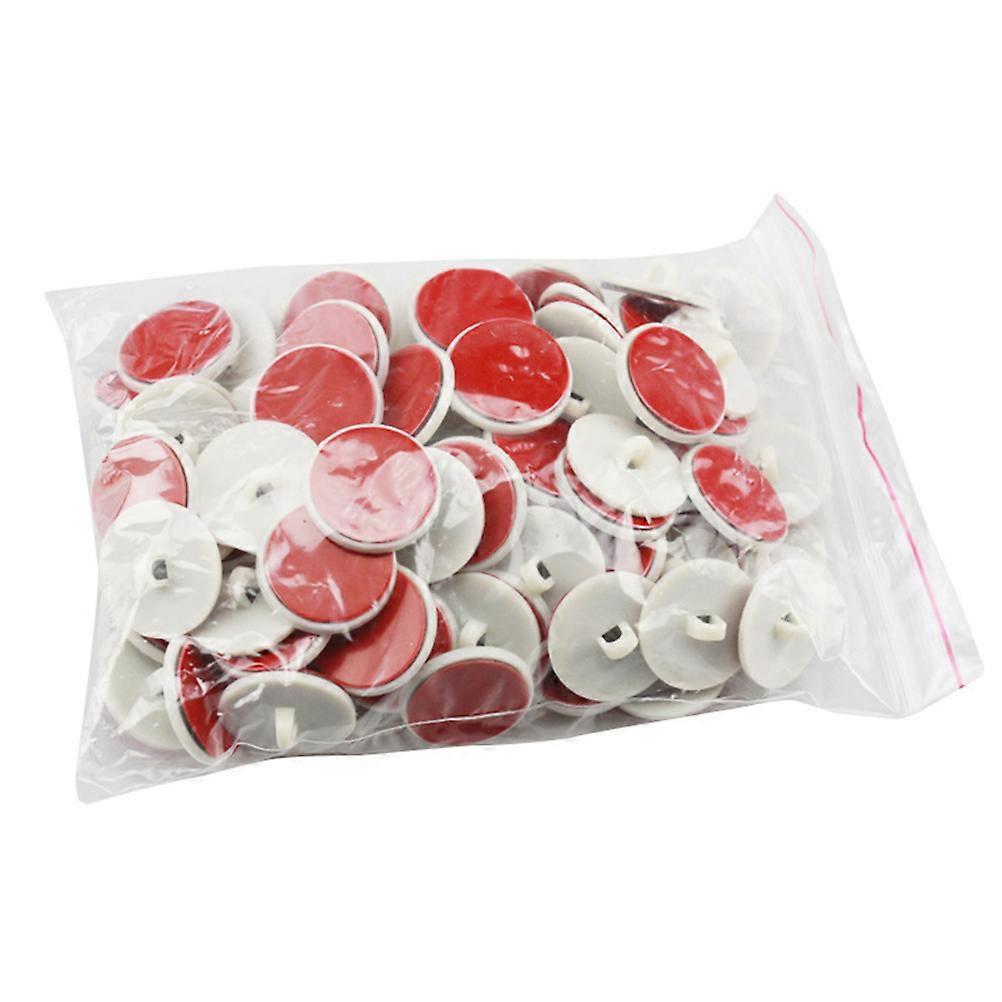 Hanging Flag Pole Accessories Glue Disc Hooks General Users 2cm Diameter White Plastic Self-Adhesive 100Pack