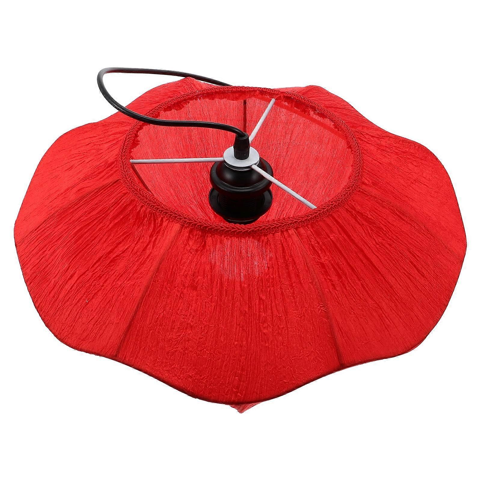 1pc Chinese Style Hanging Lamp Lantern Shape Ceiling Lamp for Decor (Red)