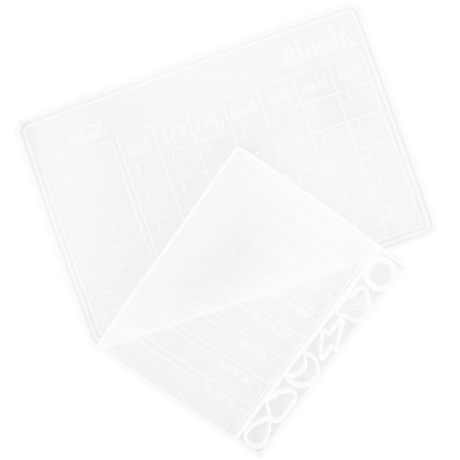 2pcs Calendar Silicone Mold Epoxy DIY Mould for Weekly Monthly Planners – Durable, Versatile Scheduling Tool for Organizing Events and Tasks