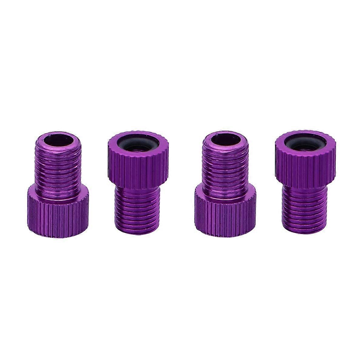 4pcs Aluminum Alloy Valve Adapter Converter for Bikes – Anodized, Leak Resistant, Easy Install, Compatible with Road & Mountain Bike Pumps & Air