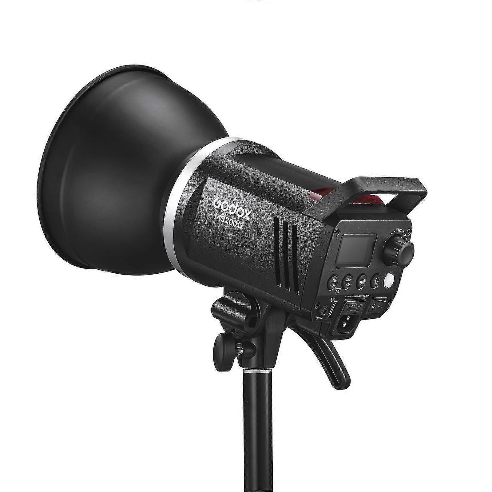 (Eu Plug) Godox Ms200-v Studio Flash Light 200ws Bowens Mount Strobe Light With Lamp Cover