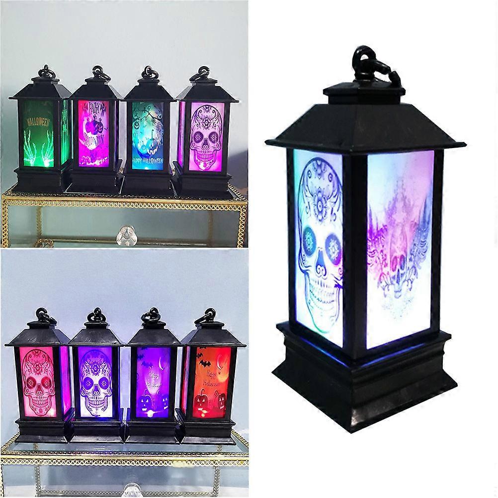 Skull Night Light Halloween Decoration Lights For Partygoers 5.2x5.2x14cm Illumination 2Pcs