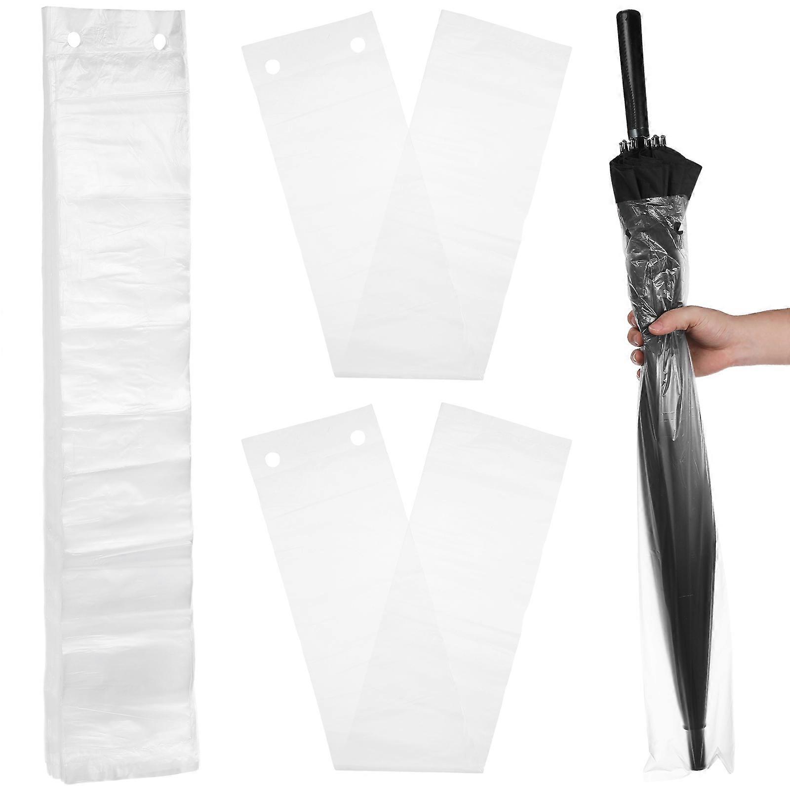 Umbrella Drying Pouch Dustproof Plastic Long Handle Thin Films For General Users 100Pcs